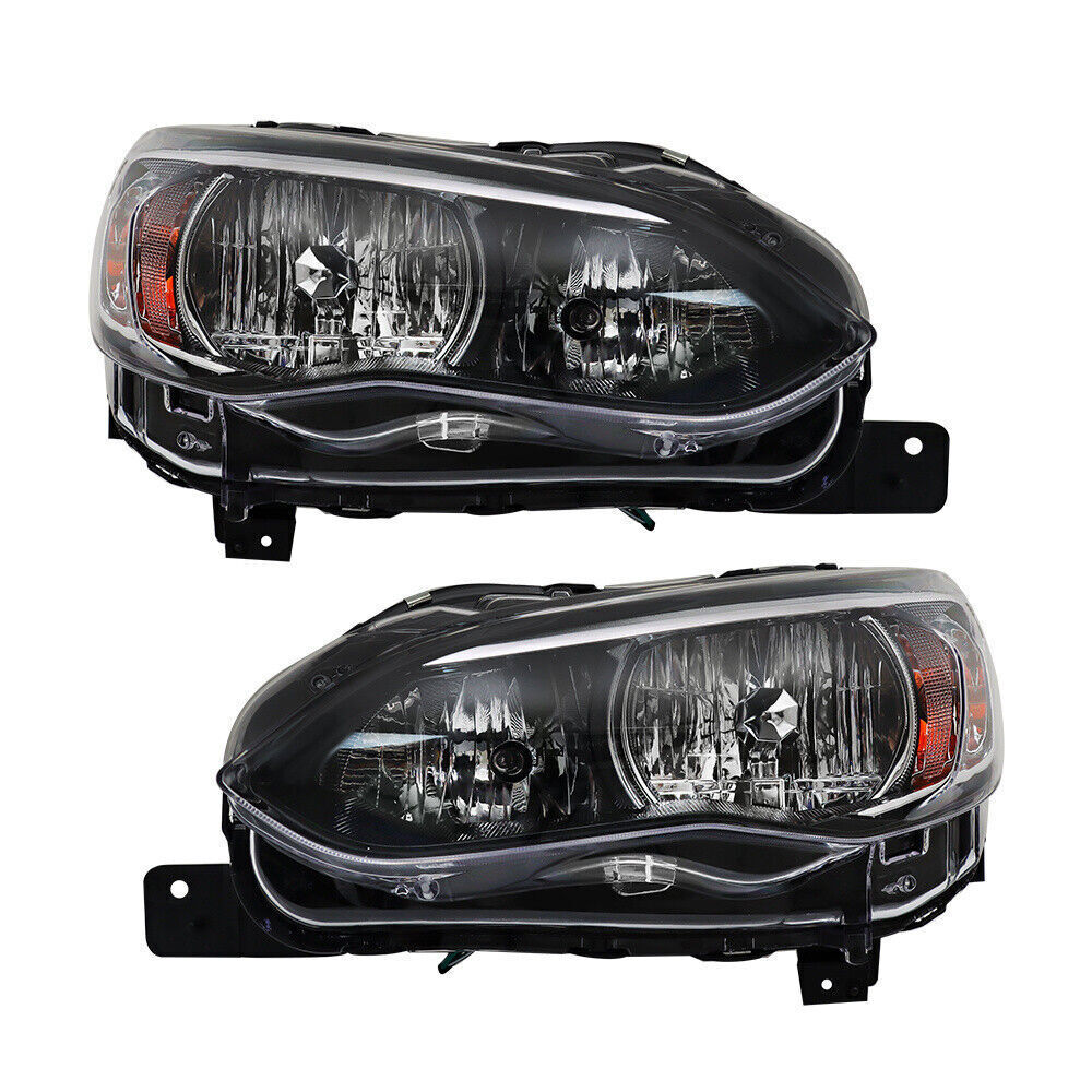 Left+Right Headlight For 2017-18 Subaru Impreza/Crosstrek Halogen Chrome