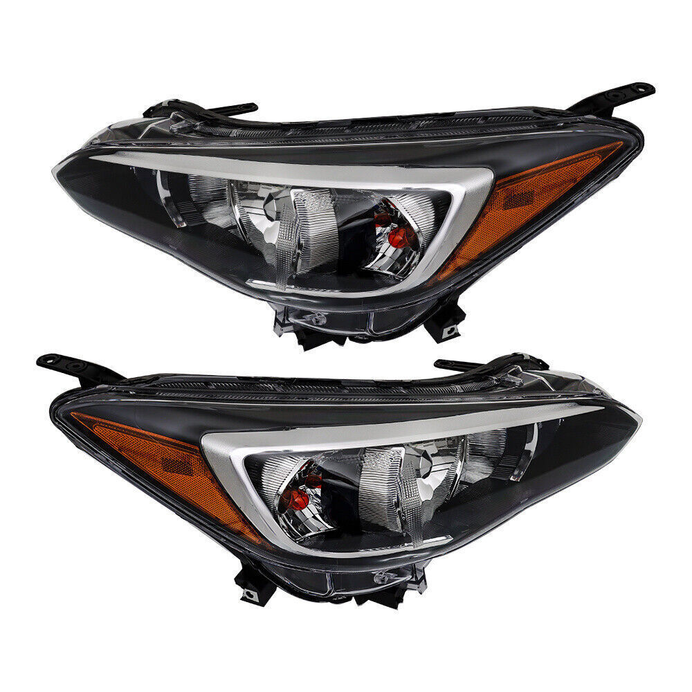 Left+Right Headlight For 2017-18 Subaru Impreza/Crosstrek Halogen Chrome