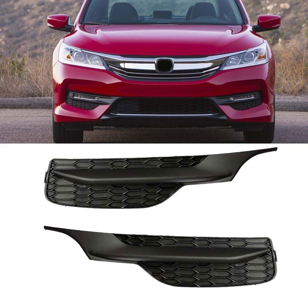 Left+Right Front Fog Light Lamp Cover Bezel For 2016-2017 Honda Accord