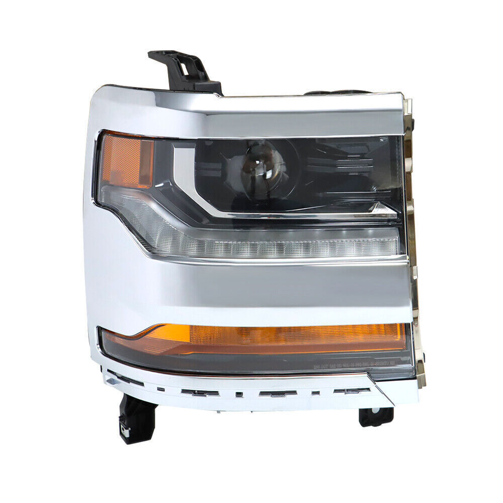Right Headlight For 2016-2018 Chevy Silverado 1500 Chrome Assembly HID