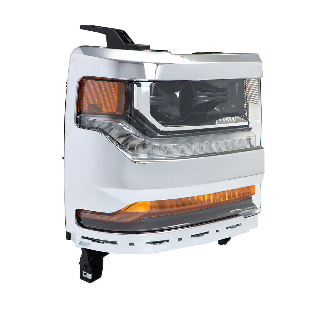Right Headlight For 2016-2018 Chevy Silverado 1500 Chrome Assembly HID