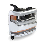Right Headlight For 2016-2018 Chevy Silverado 1500 Chrome Assembly HID