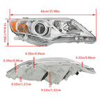 Left+Right Headlights For 2012-2014 Toyota Camry Halogen Projector Lamps