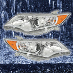 Left+Right Headlights For 2012-2014 Toyota Camry Halogen Projector Lamps