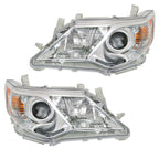 Left+Right Headlights For 2012-2014 Toyota Camry Halogen Projector Lamps