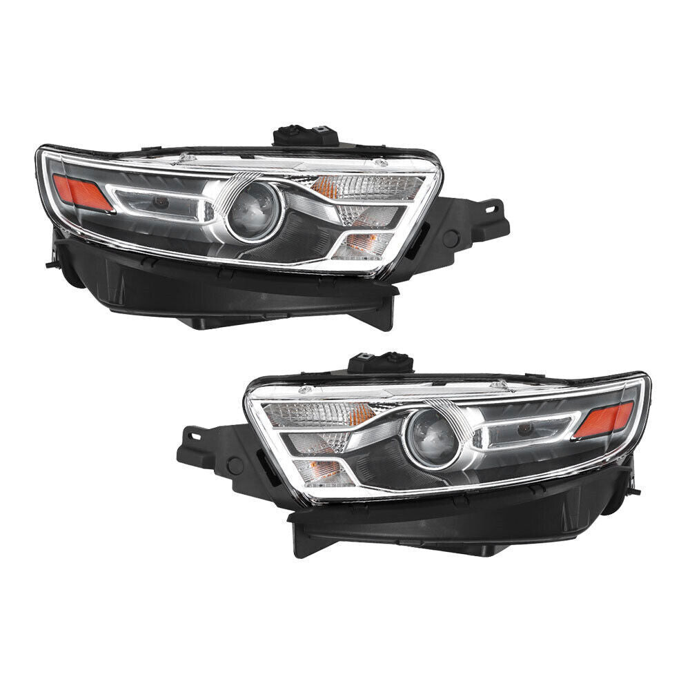 Left+Right Halogen Headlight For 2013-2014 Ford Taurus Gray Trim H1R2