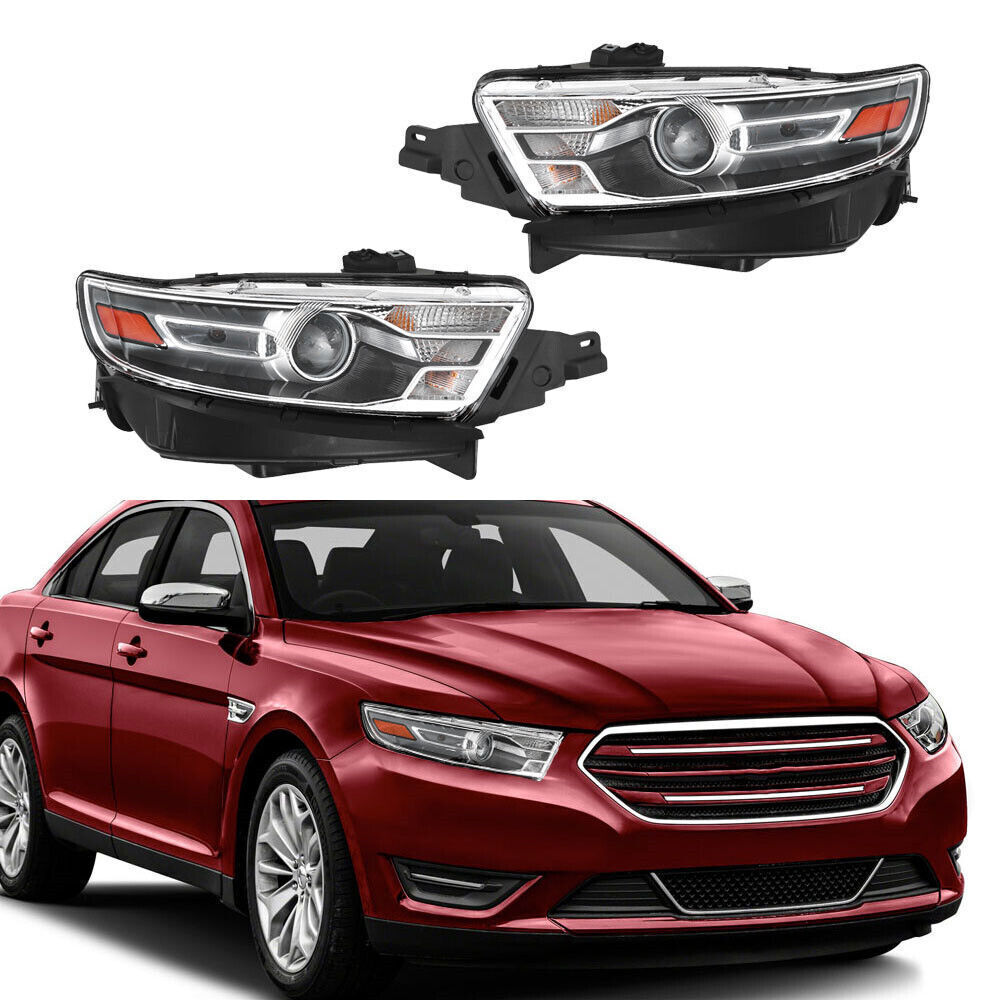 Left+Right Halogen Headlight For 2013-2014 Ford Taurus Gray Trim H1R2