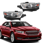 Left+Right Halogen Headlight For 2013-2014 Ford Taurus Gray Trim H1R2