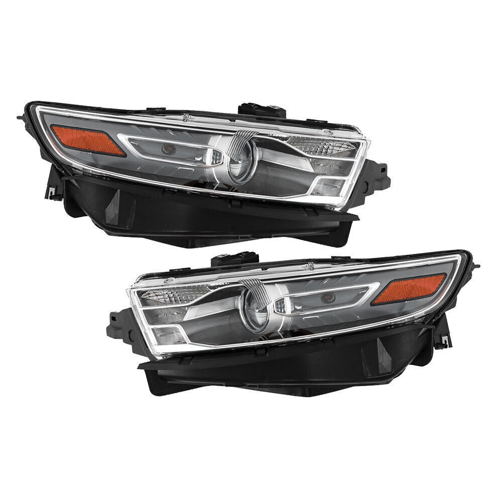 Left+Right Halogen Headlight For 2013-2014 Ford Taurus Gray Trim H1R2