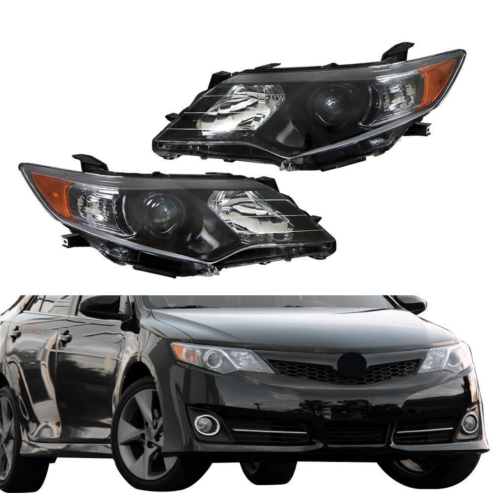 Left+Right Headlights For 2012- 2014 Toyota Camry Halogen Type Factory