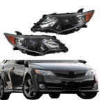 Left+Right Headlights For 2012- 2014 Toyota Camry Halogen Type Factory