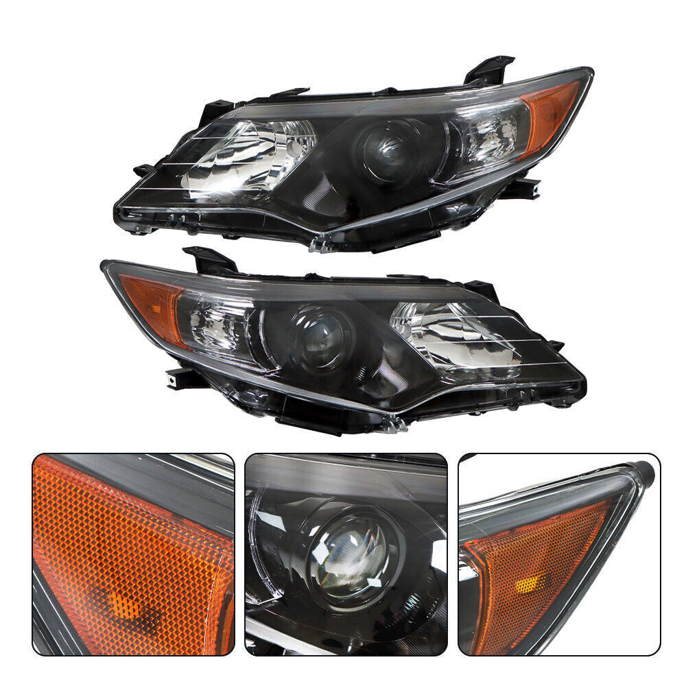 Left+Right Headlights For 2012- 2014 Toyota Camry Halogen Type Factory