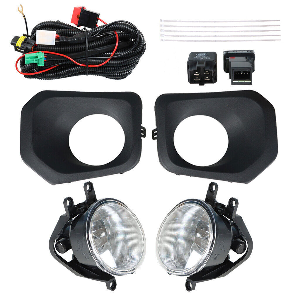 Fog Lights w/Wiring Kit For 2016-2020 Toyota Tacoma SR SR5 Clear Lens