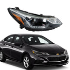 Right Headlight For 2016 2017 2018 Chevy Cruze Projector Halogen Black