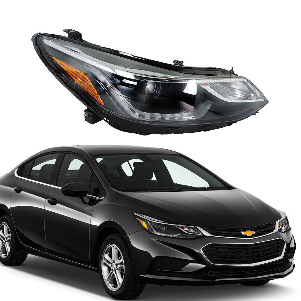 Right Headlight For 2016 2017 2018 Chevy Cruze Projector Halogen Black