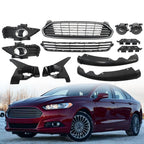 Front Bumper Grill Fit For 2013-2016 Ford Fusion w/ Fog Light Covers