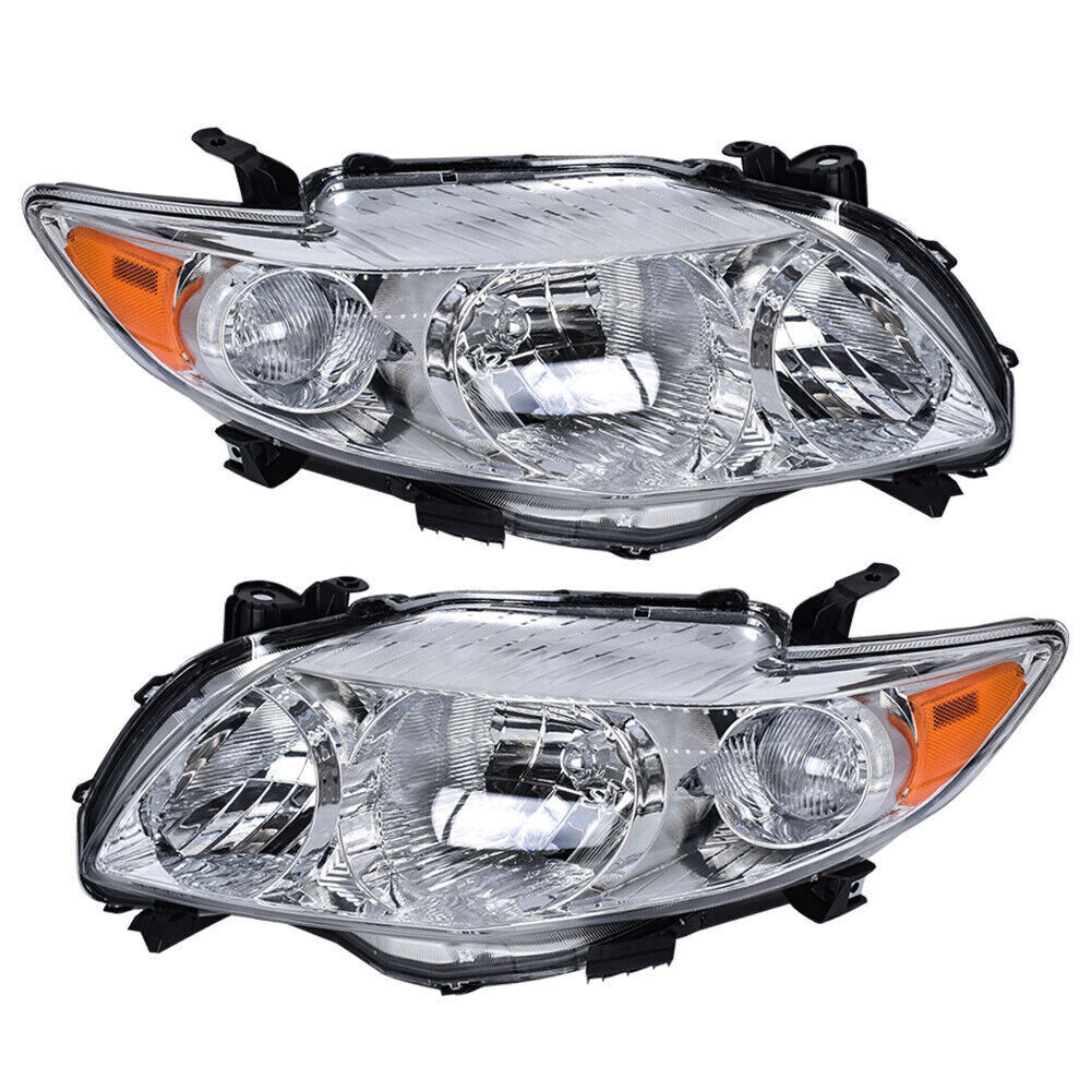 Left&Right Headlights Headlamps For 2009-2010 Toyota Corolla Halogen