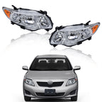 Left&Right Headlights Headlamps For 2009-2010 Toyota Corolla Halogen