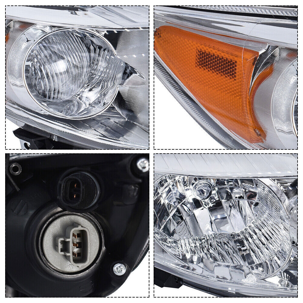 Left&Right Headlights Headlamps For 2009-2010 Toyota Corolla Halogen