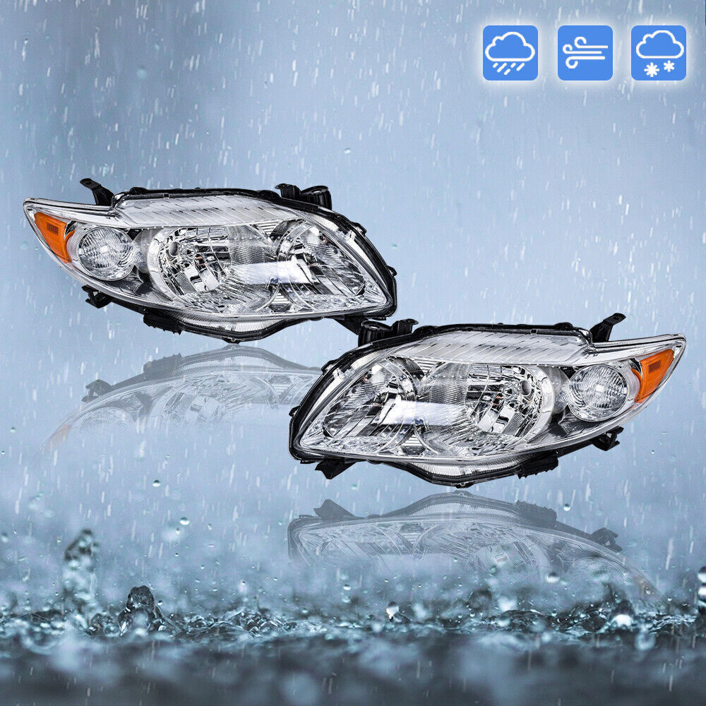 Left&Right Headlights Headlamps For 2009-2010 Toyota Corolla Halogen