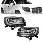 Right+Left Headlights Halogen W/LED For 2013-2016 GMC Acadia Headlamps