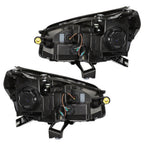 Right+Left Headlights Halogen W/LED For 2013-2016 GMC Acadia Headlamps