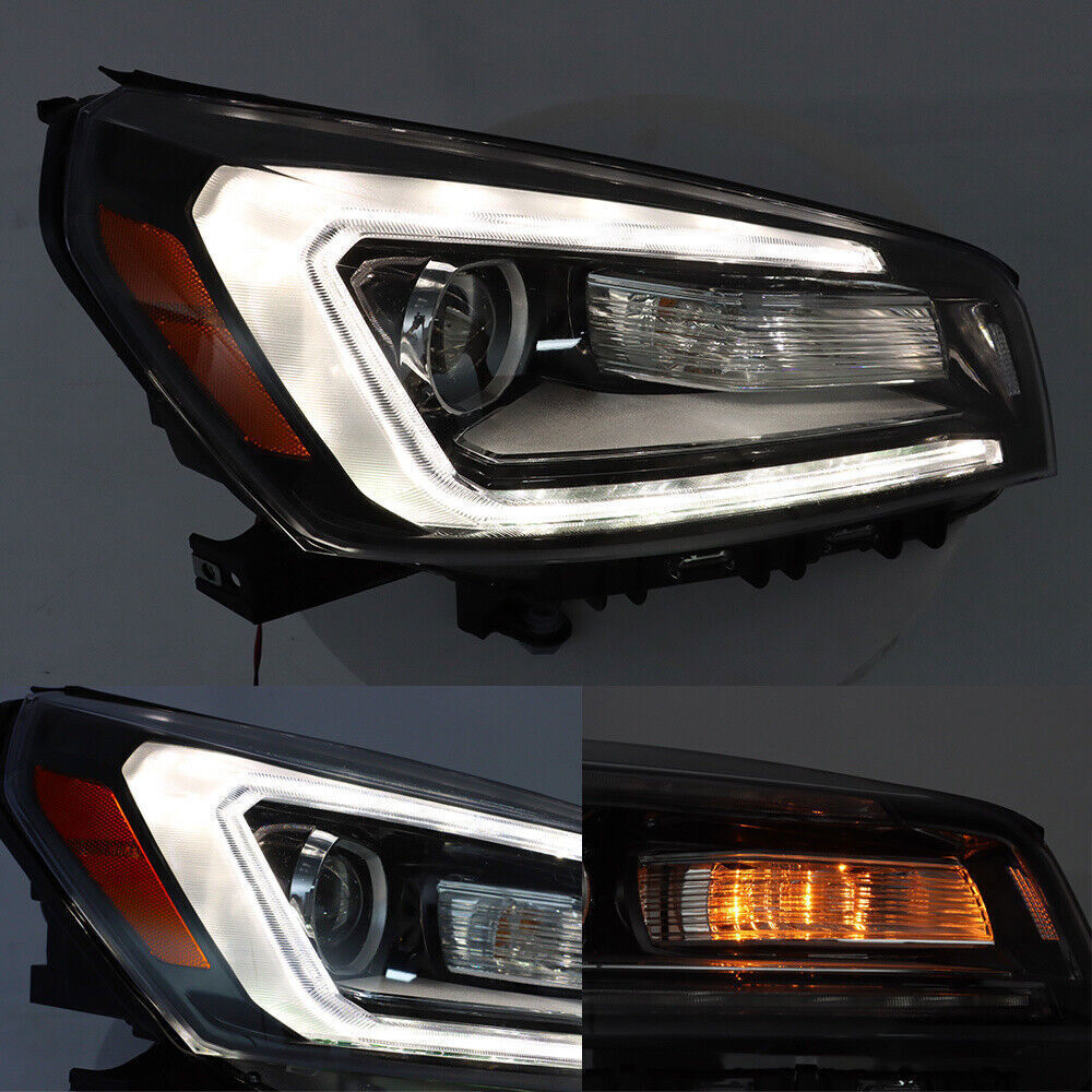 Right+Left Headlights Halogen W/LED For 2013-2016 GMC Acadia Headlamps