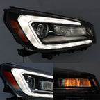 Right+Left Headlights Halogen W/LED For 2013-2016 GMC Acadia Headlamps