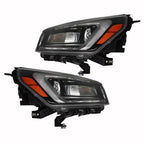 Right+Left Headlights Halogen W/LED For 2013-2016 GMC Acadia Headlamps