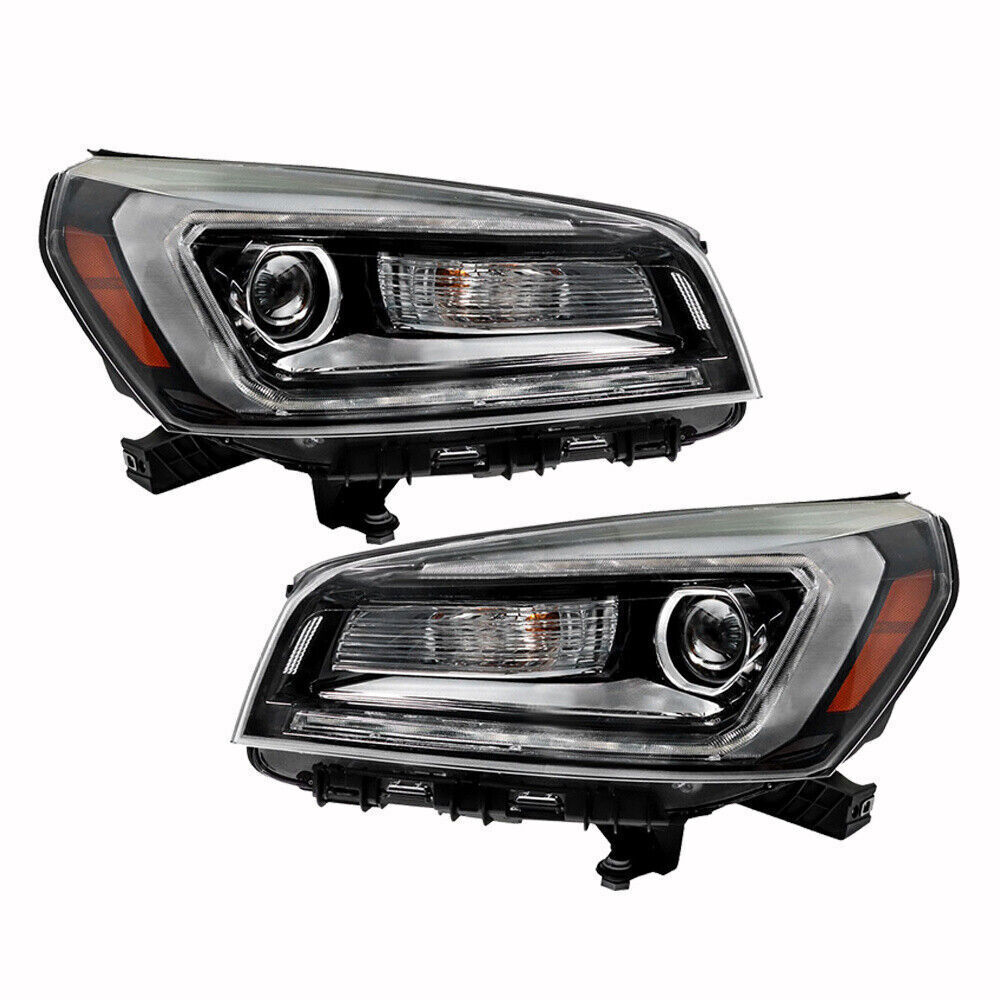 Right+Left Headlights Halogen W/LED For 2013-2016 GMC Acadia Headlamps