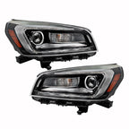 Right+Left Headlights Halogen W/LED For 2013-2016 GMC Acadia Headlamps
