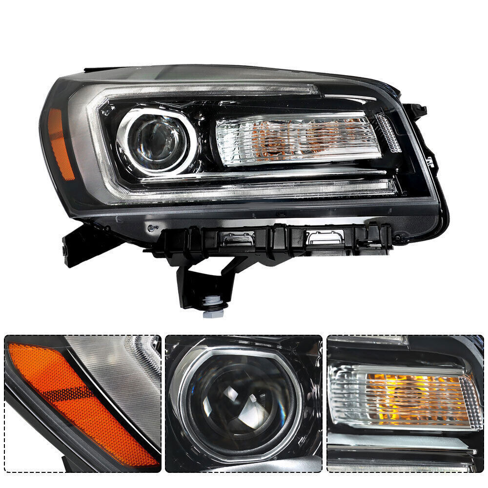 Right+Left Headlights Halogen W/LED For 2013-2016 GMC Acadia Headlamps