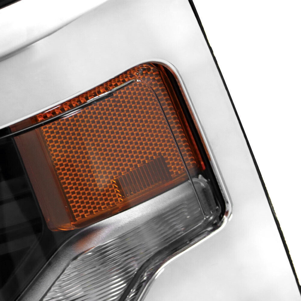 Right+Left Headlights For 2016-18 Silverado 1500 LED Chrome Housing Lens