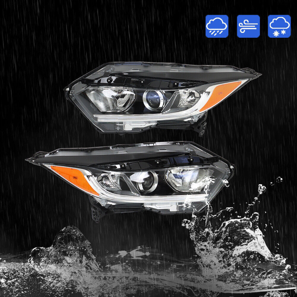 Left+Right Side Headlight For 2019-2022 Honda HRV Assembly Halogen Black