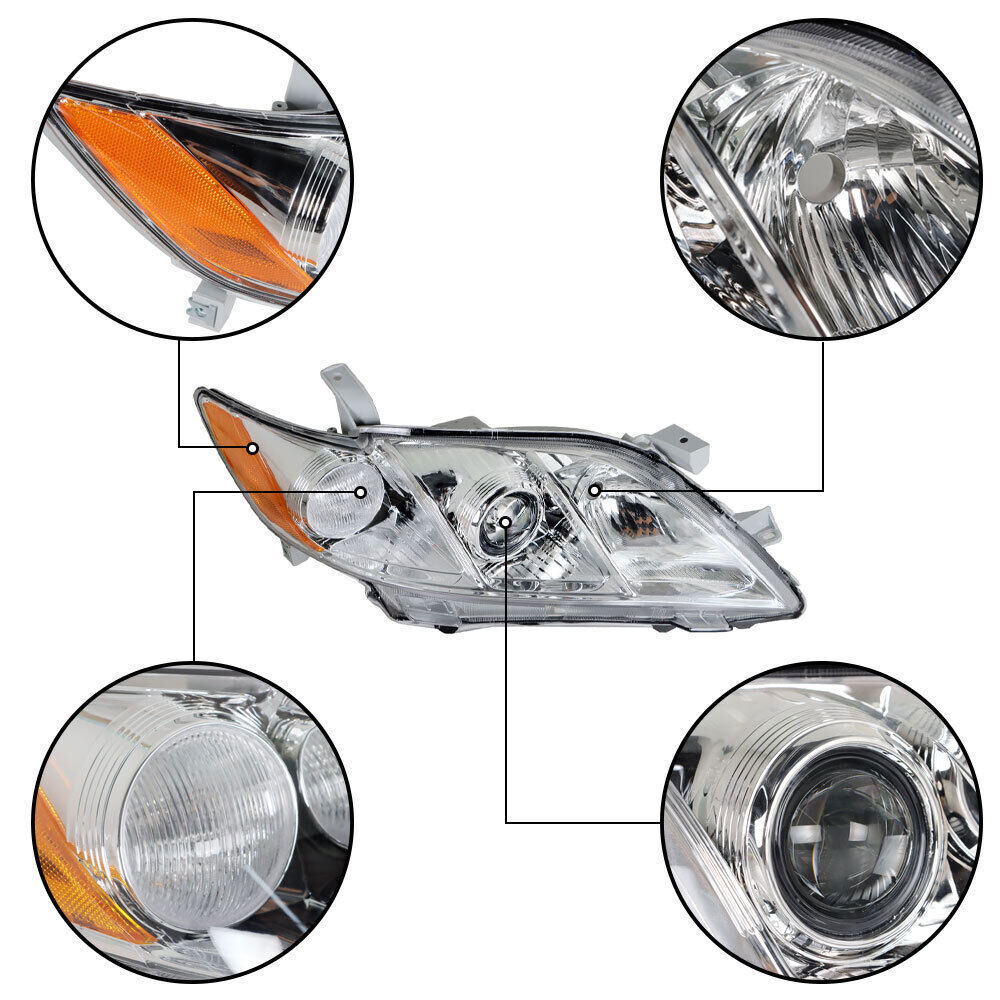 Labwok Right+Left Headlights For 2007 2008 2009 Toyota Camry Projector Headlamps