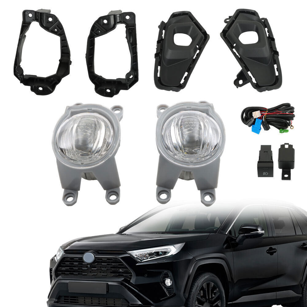 Front LED Fog Lights Lamp For 2023-2024 Toyota Rav4 w/ Wiring & Switch