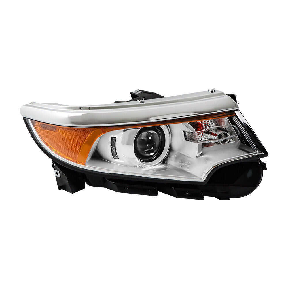Right Side Headlight For 2011 2013 2014 Ford Edge Halogen Chrome W/o DRL
