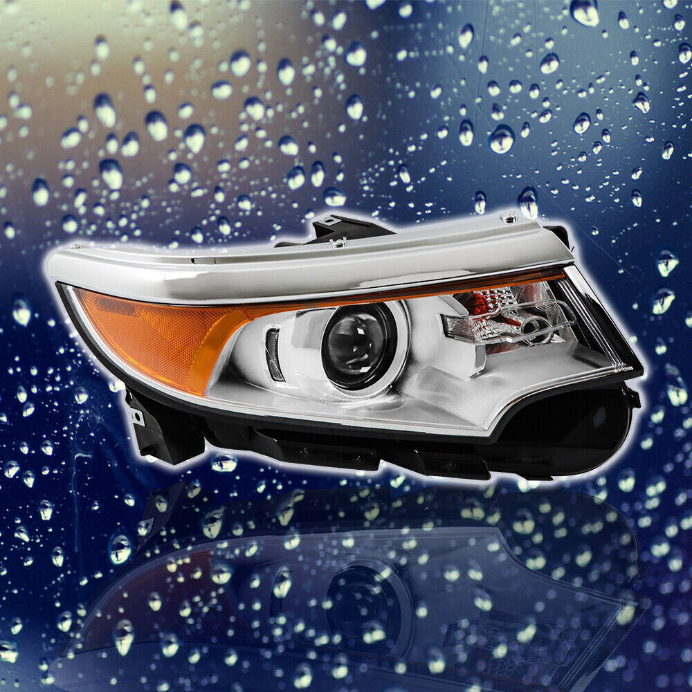 Right Side Headlight For 2011 2013 2014 Ford Edge Halogen Chrome W/o DRL
