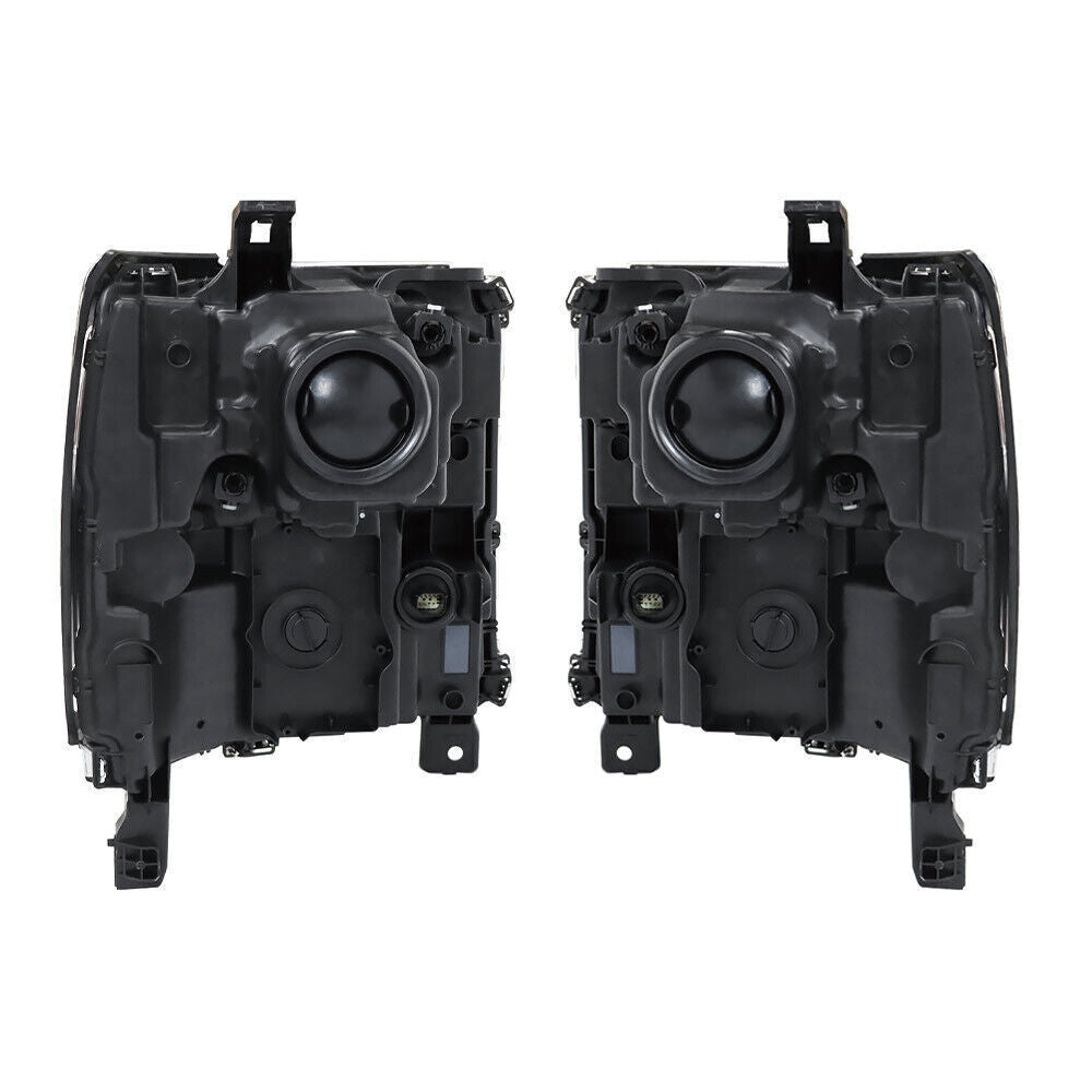Left+Right Headlights For 2016-18 Chevy Silverado 1500 HID w/ DRL Chrome