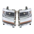 Left+Right Headlights For 2016-18 Chevy Silverado 1500 HID w/ DRL Chrome