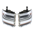 Left+Right Headlights For 2016-18 Chevy Silverado 1500 HID w/ DRL Chrome