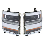 Left+Right Headlights For 2016-18 Chevy Silverado 1500 HID w/ DRL Chrome