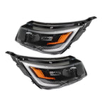 RH&LH Headlight Halogen W/LED DRL For 2016-18 Ford Explorer Sport Black