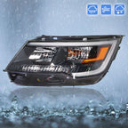 RH&LH Headlight Halogen W/LED DRL For 2016-18 Ford Explorer Sport Black