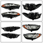 Right+Left Headlights For 2017-2019 Ford Fusion Halogen+LED DRL Headlamp