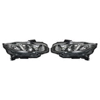Pair Halogen W/LED DRL Headlight For 2016-2020 Honda Civic Electroplated