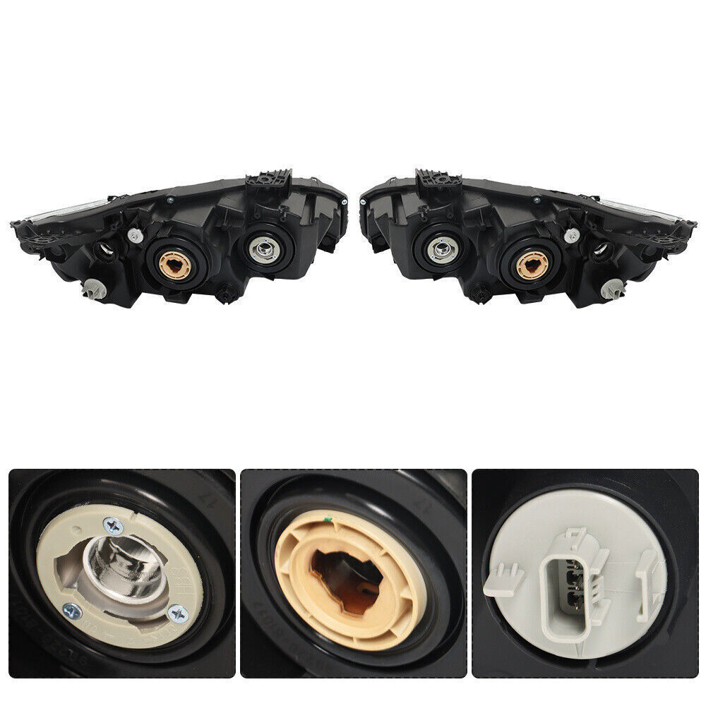 Pair Halogen W/LED DRL Headlight For 2016-2020 Honda Civic Electroplated