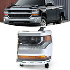 Left Headlight For 2016-2018 Chevy Silverado 1500 HID/Xenon w/ LED DRL