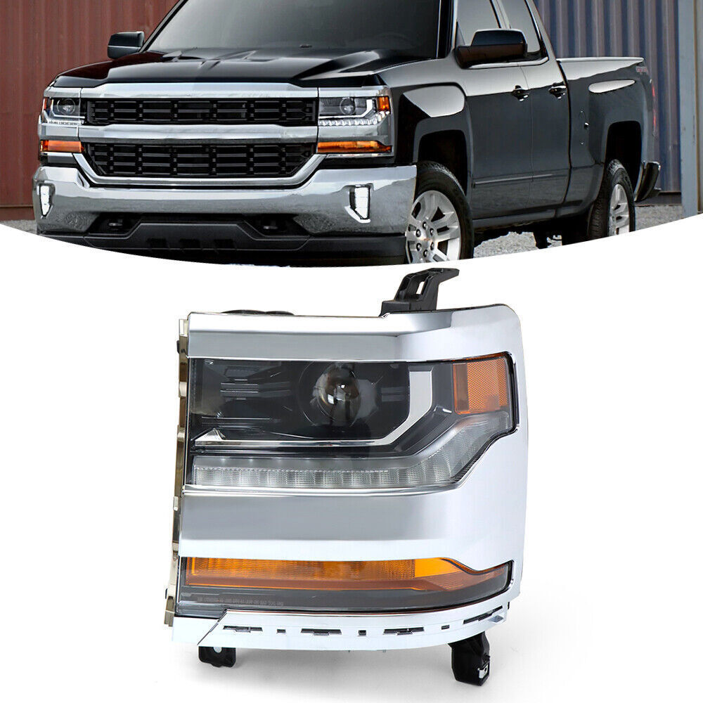 Left Headlight For 2016-2018 Chevy Silverado 1500 HID/Xenon w/ LED DRL