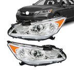 Left+Right Headlights For 2016 2017 Honda Accord Sedan 4Dr W/DRL Halogen